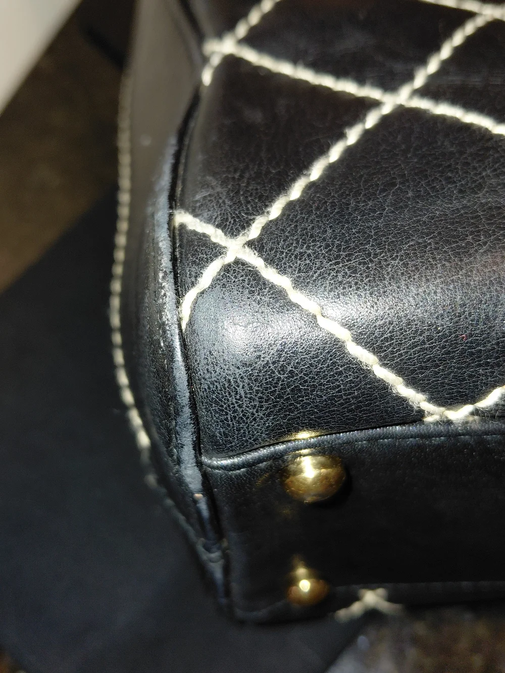Vintage CHANEL Wild Stitch Bowler Bag Black Quilted Calfskin Leather!